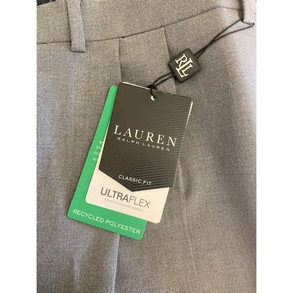 Lauren by Ralph Lauren Men's Pants UltraFlex Light Grey Pleated and Cuffed 40x34 - Picture 10 of 10